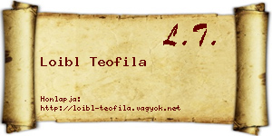 Loibl Teofila névjegykártya